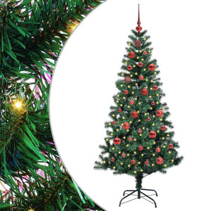 Árbol de Navidad Artificial Preiluminado Verde 150 cm H