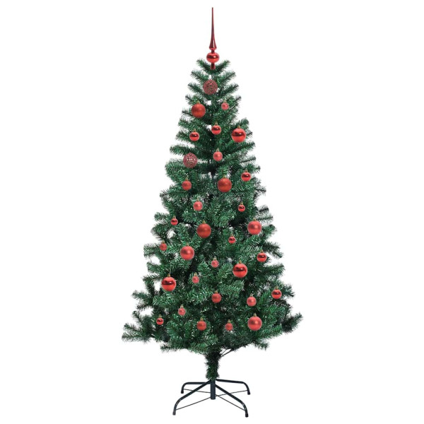 Árbol de Navidad Artificial Preiluminado Verde 150 cm M 4