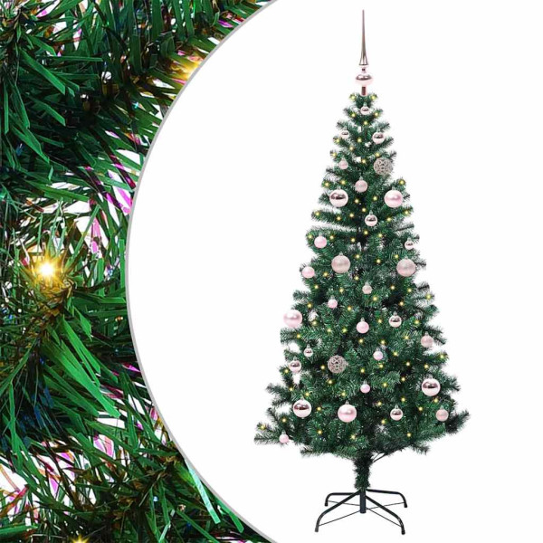 Árbol de Navidad Artificial Preiluminado Verde 150 cm D