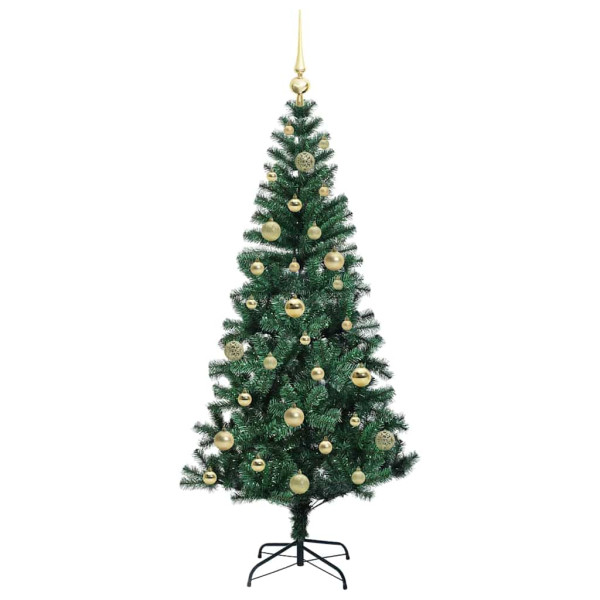 Árbol de Navidad Artificial Preiluminado Verde 150cm M 4