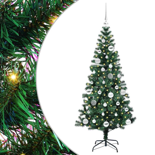 Árbol de Navidad Artificial Preiluminado Verde 150cm M 2