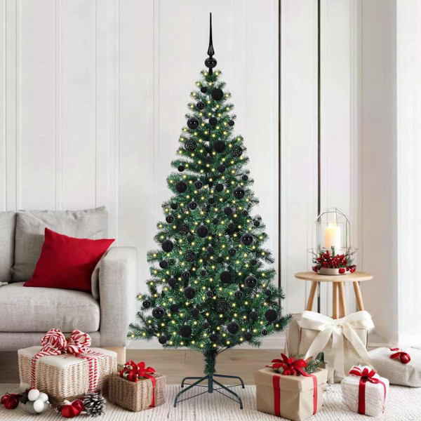 Árbol de Navidad Artificial Preiluminado Verde 180 cm D