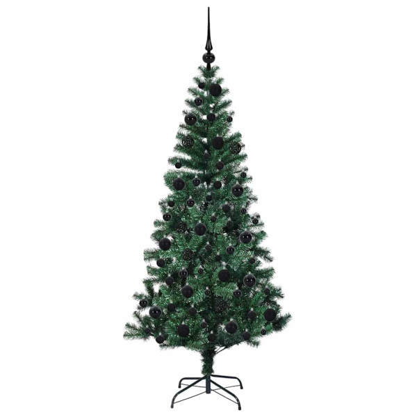 Árbol de Navidad Artificial Preiluminado Verde 180 cm M 4
