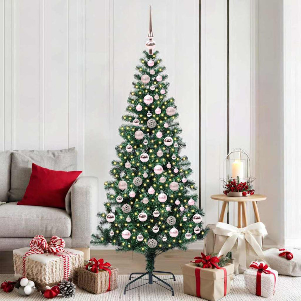 Árbol de Navidad Artificial Preiluminado Verde 180 cm D