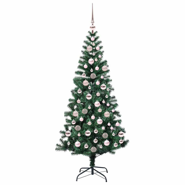 Árbol de Navidad Artificial Preiluminado Verde 180 cm M 4