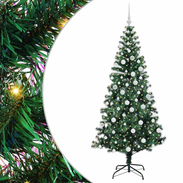 Árbol de Navidad Artificial Preiluminado Verde 180 cm M 2