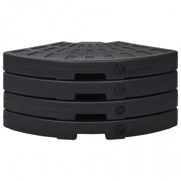 Soporte de sombrilla en forma de ventilador 4 piezas negro M 4