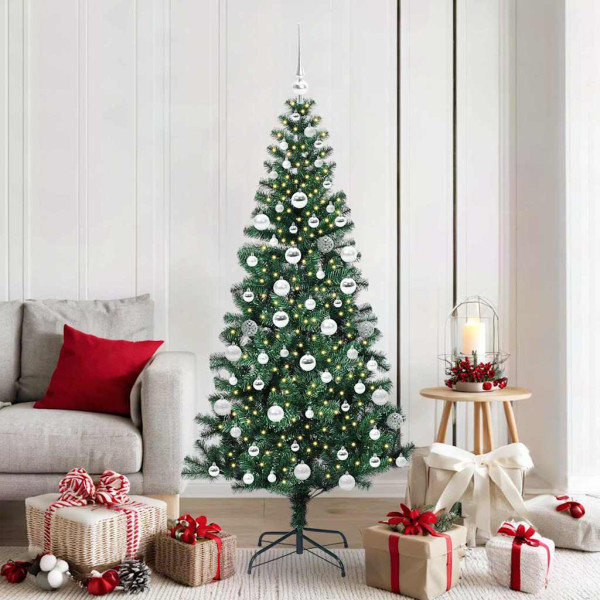 Árbol de Navidad Artificial Preiluminado Verde 180 cm D