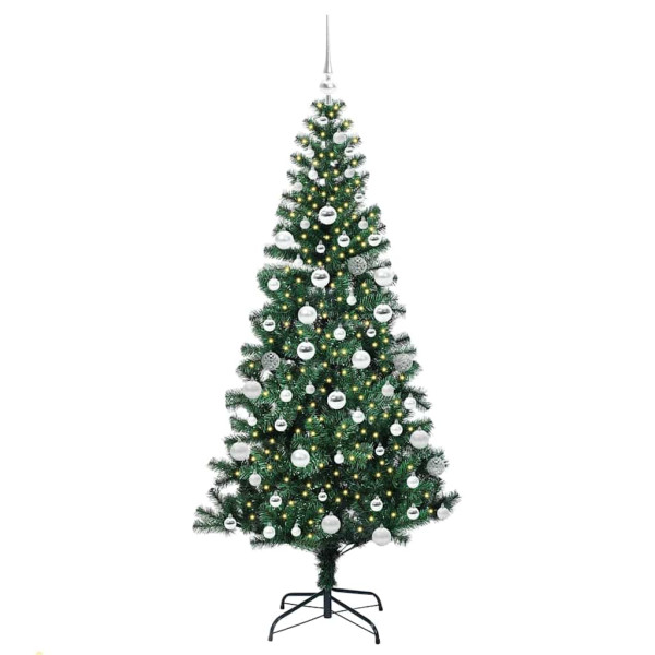 Árbol de Navidad Artificial Preiluminado Verde 180 cm M 3