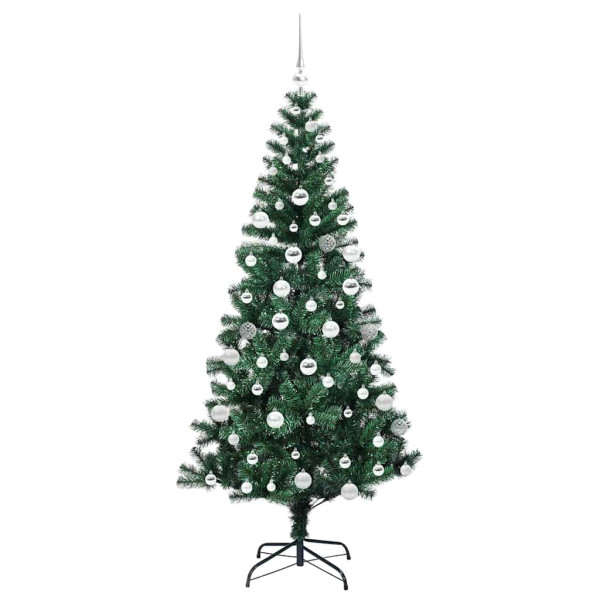 Árbol de Navidad Artificial Preiluminado Verde 180 cm M 4