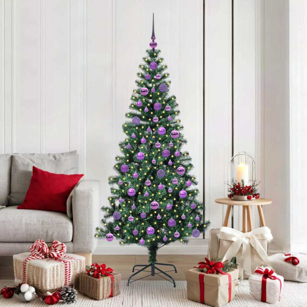 Árbol de Navidad Artificial Preiluminado Verde 180 cm D
