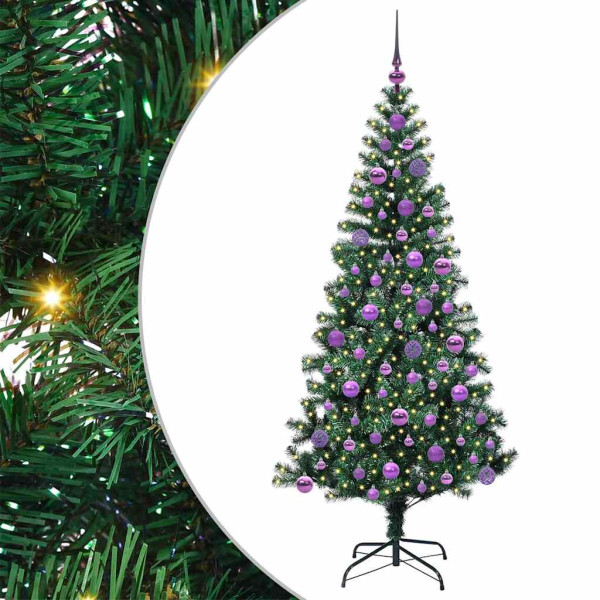 Árbol de Navidad Artificial Preiluminado Verde 180 cm M 2