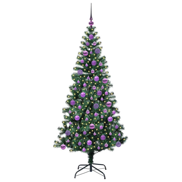Árbol de Navidad Artificial Preiluminado Verde 180 cm M 3
