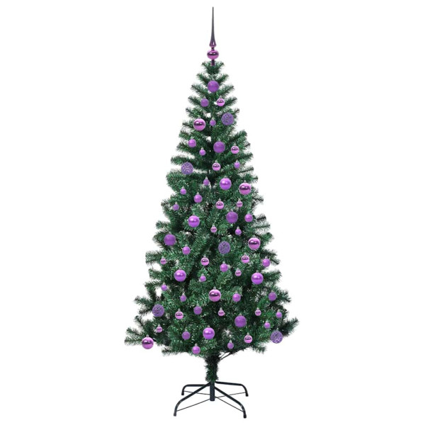 Árbol de Navidad Artificial Preiluminado Verde 180 cm M 4