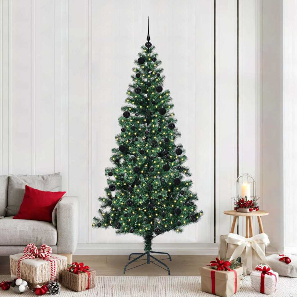Árbol de Navidad Artificial Preiluminado Verde 210 cm D