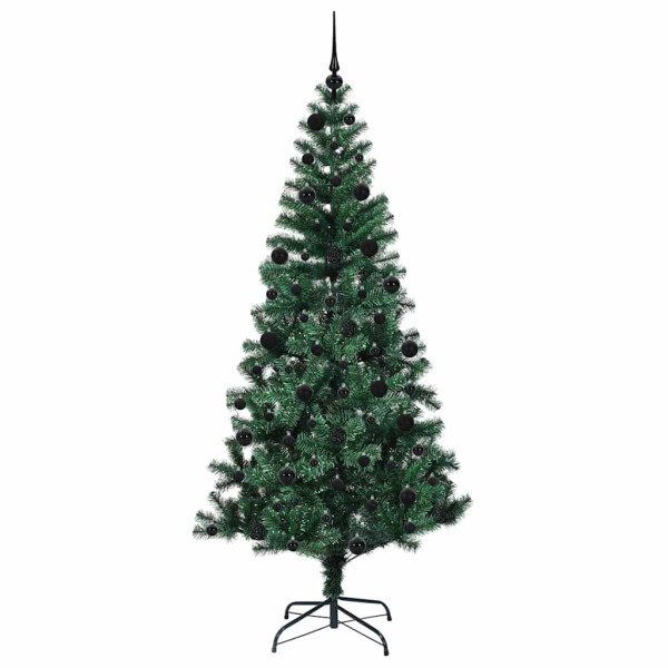 Árbol de Navidad Artificial Preiluminado Verde 210 cm M 4