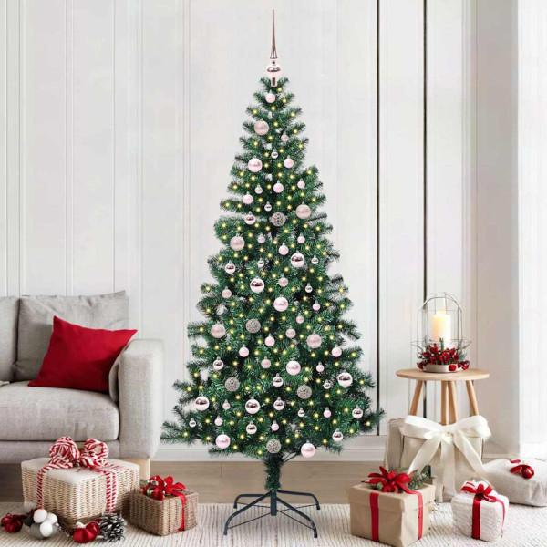 Árbol de Navidad Artificial Preiluminado Verde 210 cm D