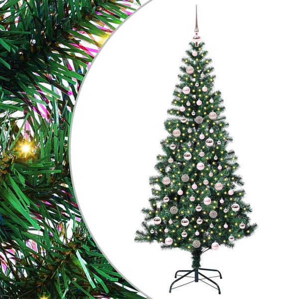 Árbol de Navidad Artificial Preiluminado Verde 210 cm M 2
