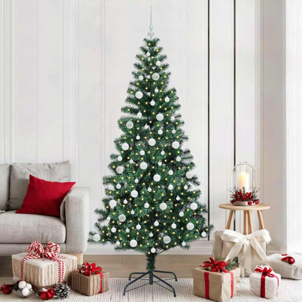 Árbol de Navidad Artificial Preiluminado Verde 210 cm D