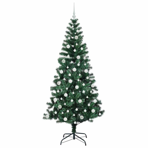 Árbol de Navidad Artificial Preiluminado Verde 210 cm M 4