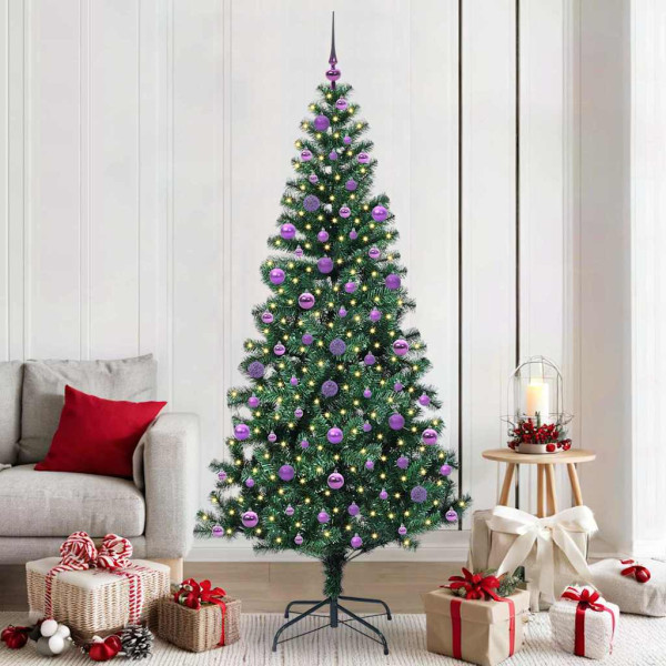 Árbol de Navidad Artificial Preiluminado Verde 210 cm D