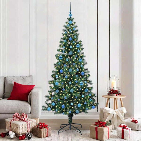 Árbol de Navidad Artificial Preiluminado Verde 210 cm D