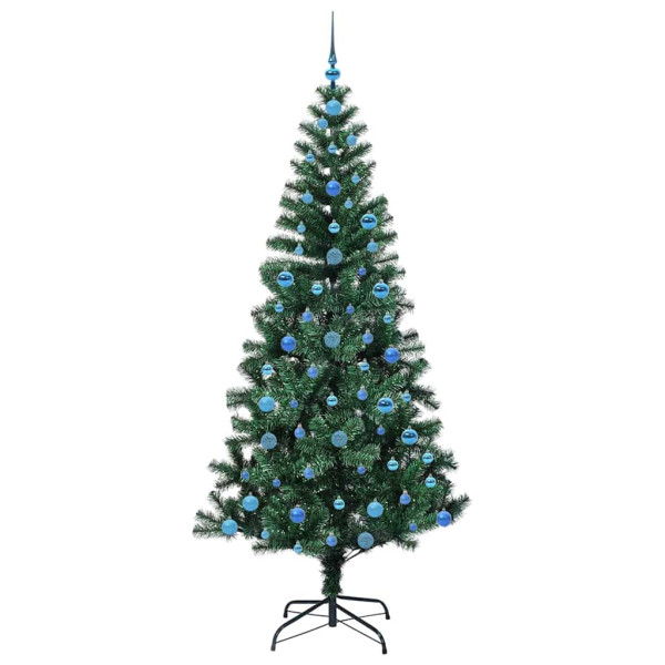 Árbol de Navidad Artificial Preiluminado Verde 210 cm M 4