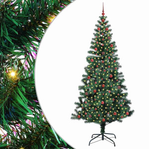 Árbol de Navidad Artificial Preiluminado Verde 240cm H
