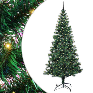 Árbol de Navidad Artificial Preiluminado Verde 240cm H