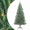 Árbol de Navidad Artificial Nevado con Luz LED Verde y 210 cm 2