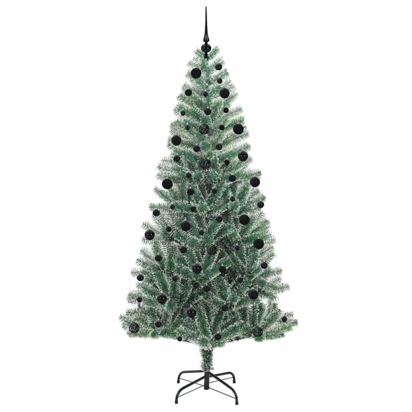 Árbol de Navidad Artificial Nevado con Luz LED Verde y 210 cm M 4