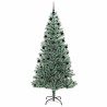 Árbol de Navidad Artificial Nevado con Luz LED Verde y 210 cm 4