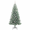 Árbol de Navidad Artificial Nevado con Luz LED Verde y 210 cm 4