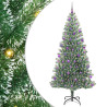 Árbol de Navidad Artificial Nevado con Luz LED Verde y 210 cm 2