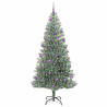 Árbol de Navidad Artificial Nevado con Luz LED Verde y 210 cm 3