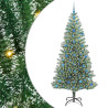 Árbol de Navidad Artificial Nevado con Luz LED Verde y 210 cm 2