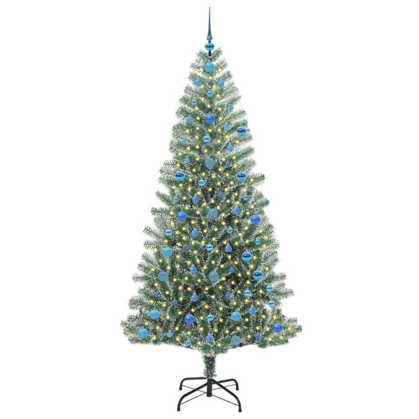 Árbol de Navidad Artificial Nevado con Luz LED Verde y 210 cm M 3