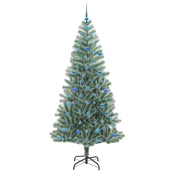 Árbol de Navidad Artificial Nevado con Luz LED Verde y 210 cm M 4