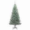 Árbol de Navidad Artificial Nevado con Luz LED Verde y 240 cm 4