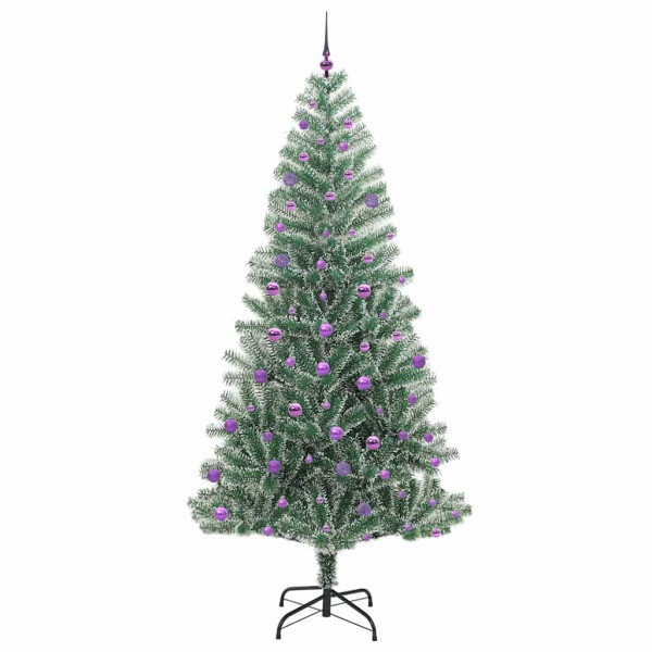Árbol de Navidad Artificial Nevado con Luz LED Verde y 240 cm M 4