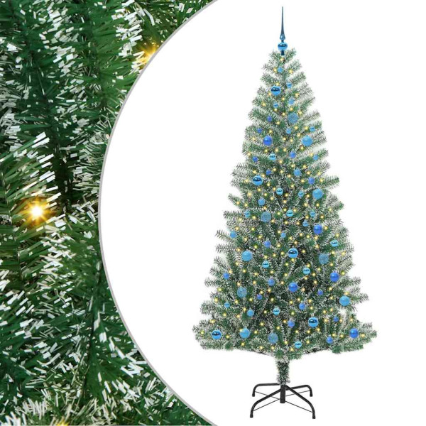 Árbol de Navidad Artificial Nevado con Luz LED Verde y 240 cm M 2