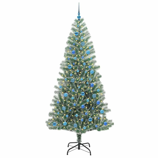 Árbol de Navidad Artificial Nevado con Luz LED Verde y 240 cm M 3