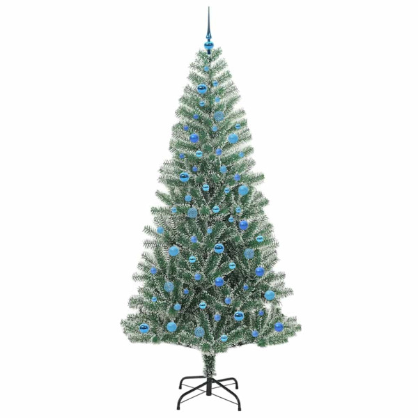 Árbol de Navidad Artificial Nevado con Luz LED Verde y 240 cm M 4
