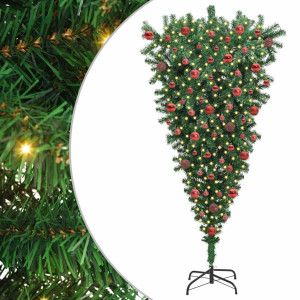 Árbol de Navidad artificial preiluminado al revés con juego de bolas H