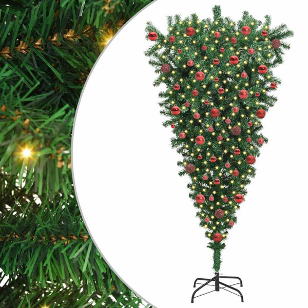 Árbol de Navidad artificial preiluminado al revés con juego de bolas M 2