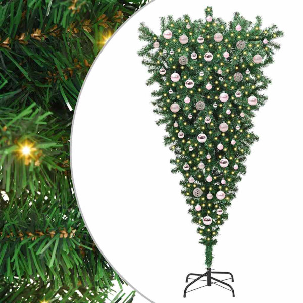 Árbol de Navidad artificial pre-iluminado al revés con set de bolas M 2