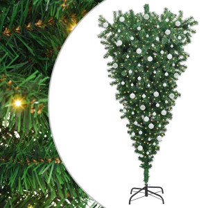 Árbol de Navidad artificial preiluminado invertido con juego de bolas H