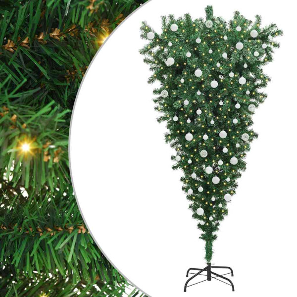 Árbol de Navidad artificial preiluminado invertido con juego de bolas M 2