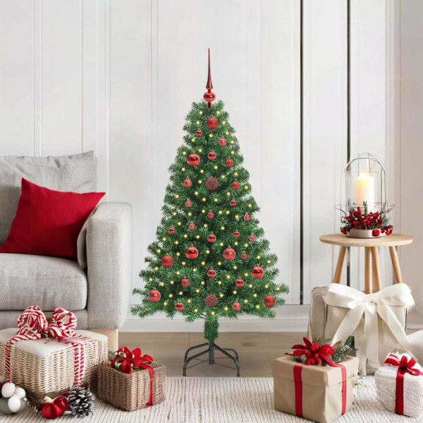 Árbol de Navidad artificial Verde 120 cm PVC y Acero y Plástico D
