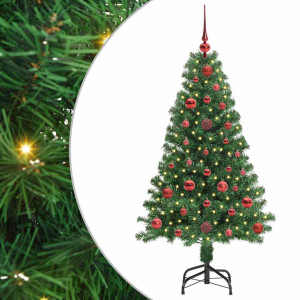 Árbol de Navidad artificial Verde 120 cm PVC y Acero y Plástico H